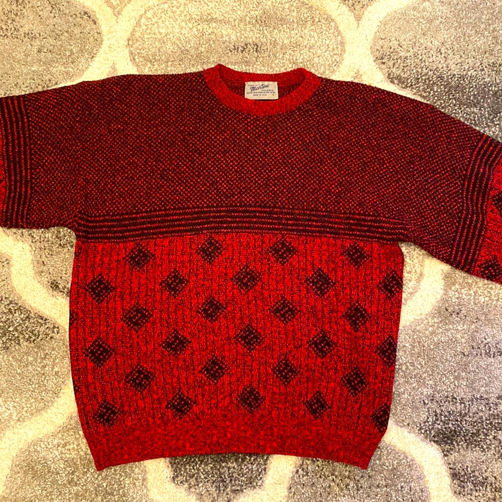 Vintage mens sweater, Jumper made in the U.S.A 100% acrylic size Large